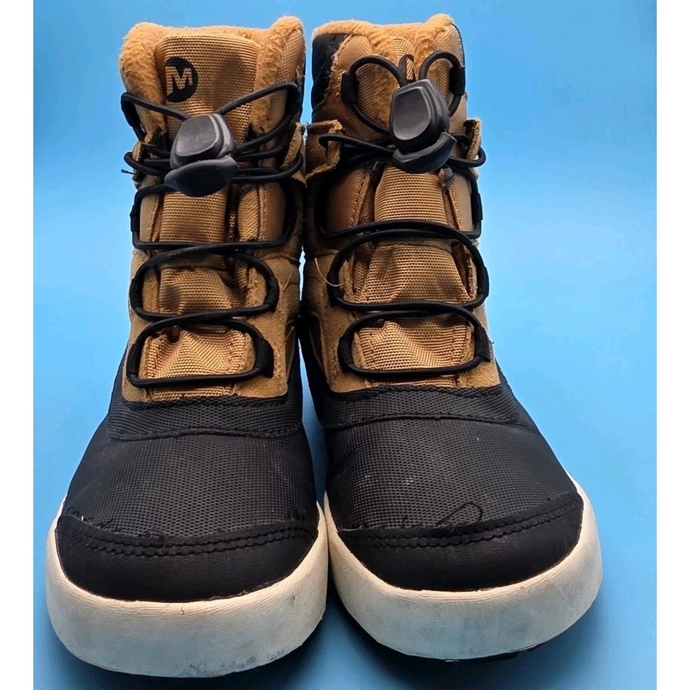 Merrell Kids' Snow Bank 2.0 Waterproof Boots in Black and Tan Size 12M